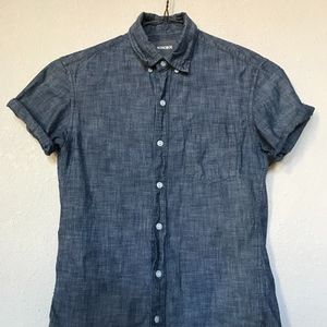 Button Down-Denim Washed Cotton